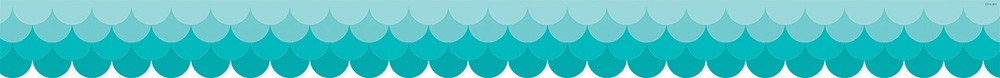 Ombre Turquoise Scallops Border