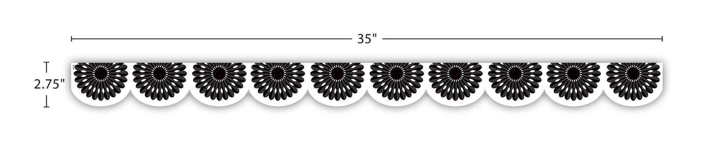 Black and White Fiesta Die-Cut Border Trim
