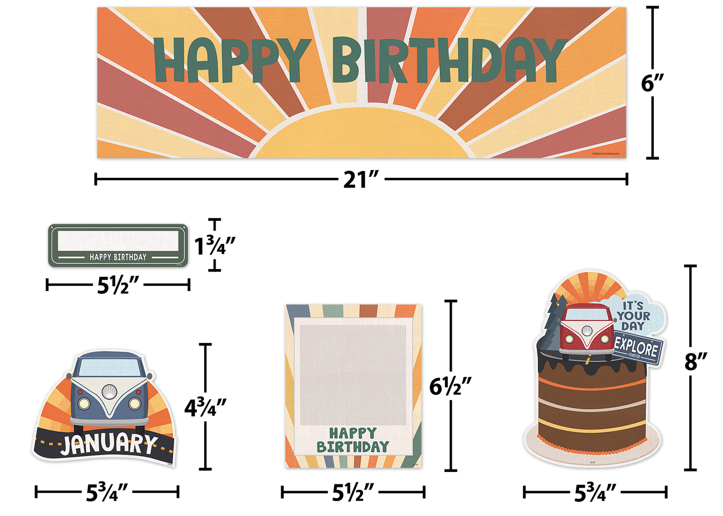 Moving Mountains Road Trip Happy Birthday Mini Bulletin Board Set