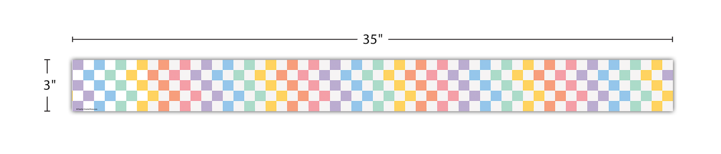 Cool for School Checkers Straight Border Trim