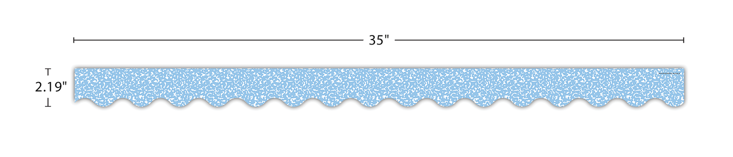 Composition Blue Scalloped Border Trim