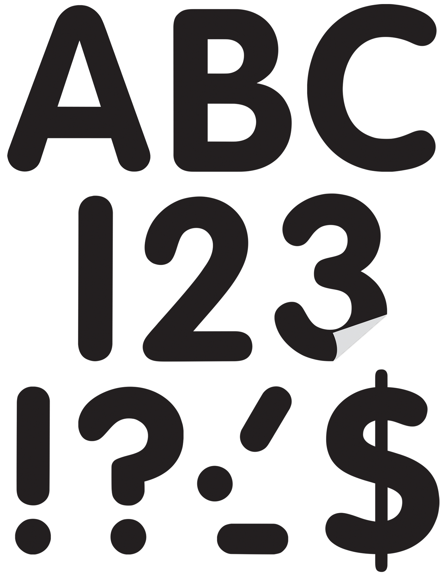 Black 4" Classic Self-Adhesive Letters Uppercase