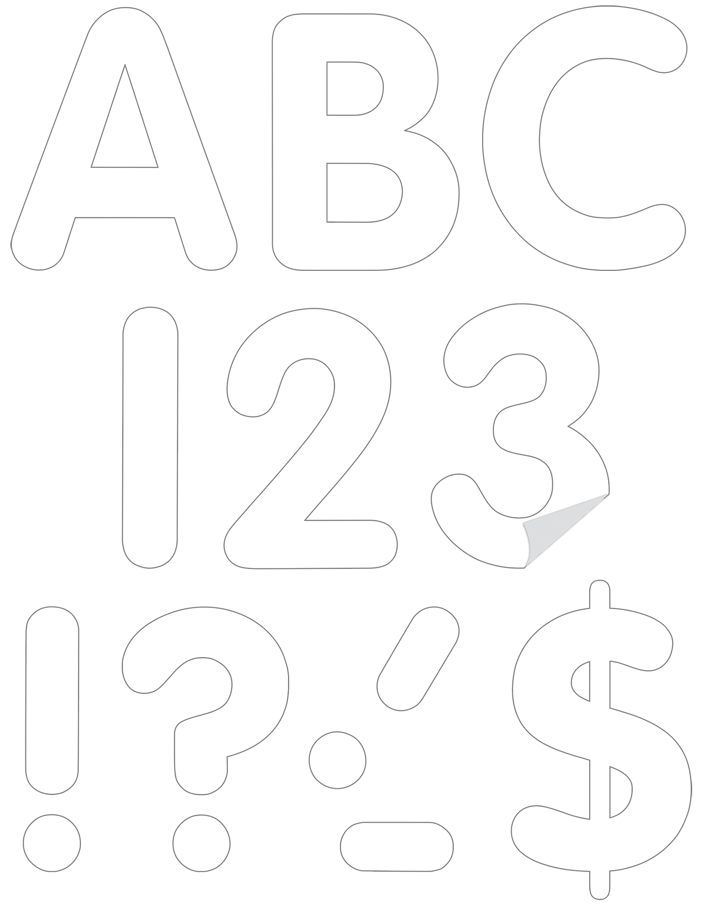 White 4" Classic Self-Adhesive Letters Uppercase