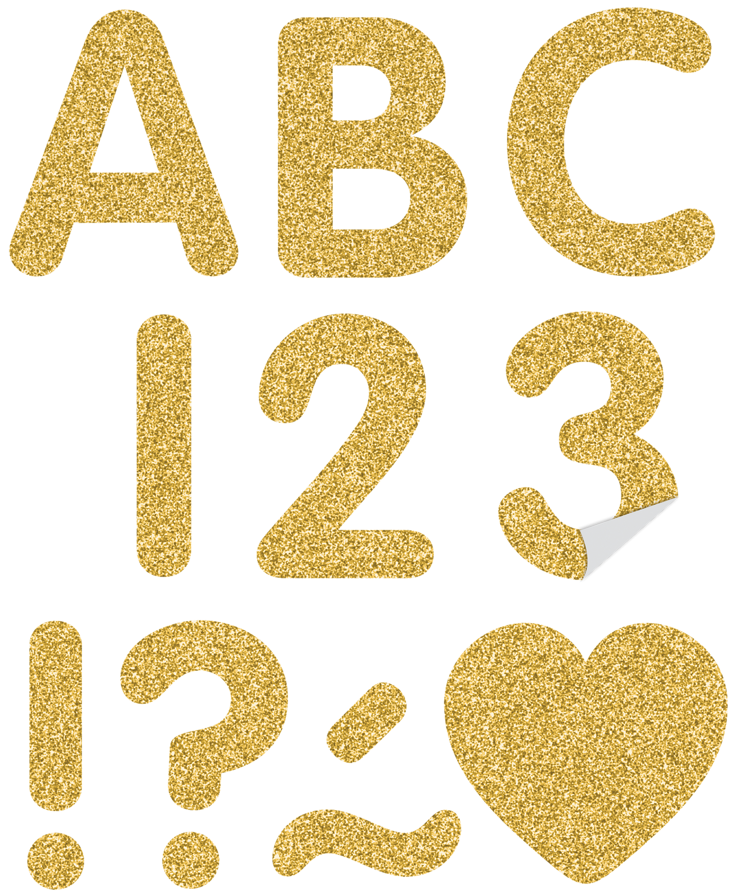 Gold Glitz 2" Classic Self-Adhesive Letters Uppercase