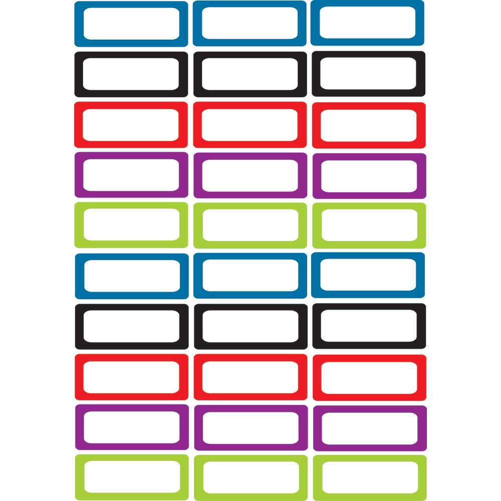 Magnetic Die-Cut Small Foam Nameplates & Labels, 30 Pcs, Solid Assorted Colors