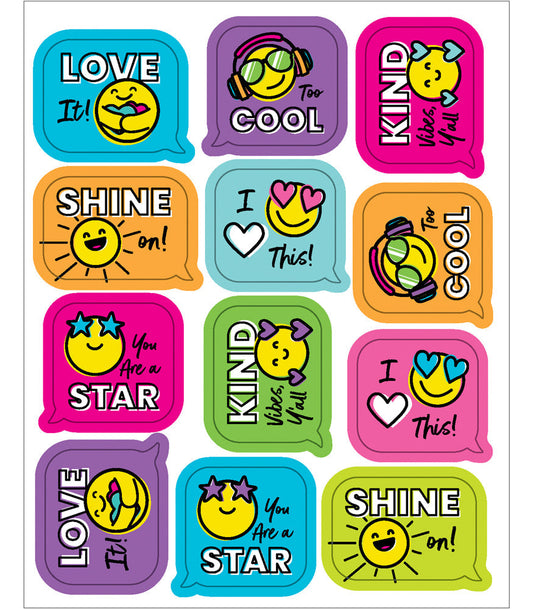 Kind Vibes Smiley Faces Shape Stickers