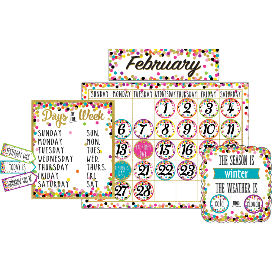 Confetti Calendar Bulletin Board
