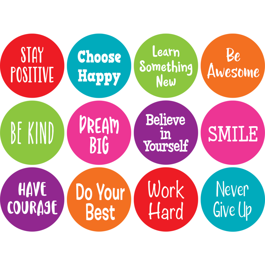 Spot On Positive Sayings Carpet Markers - 4"