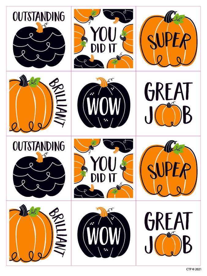 Doodle Pumpkin Stickers (Core Decor)