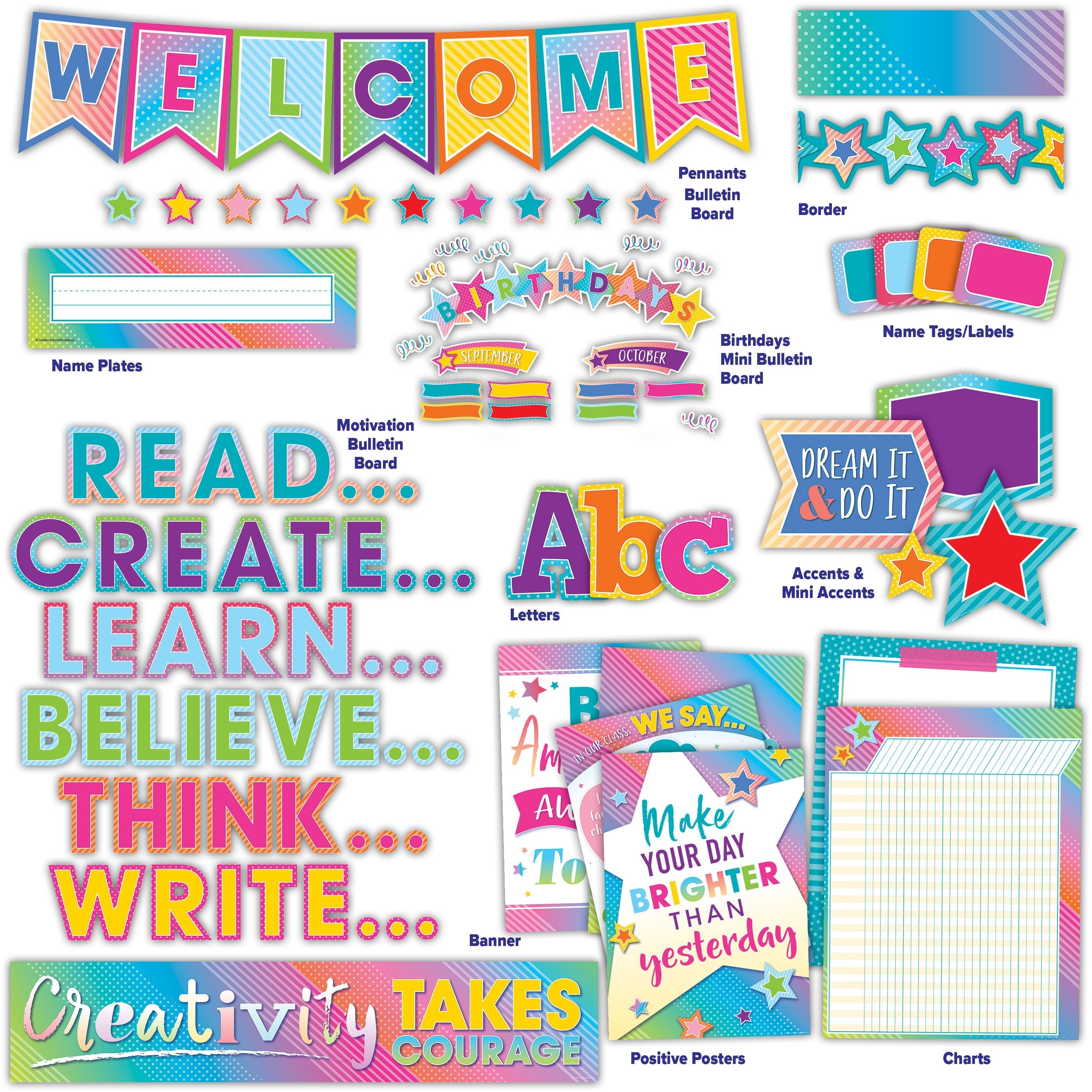 4in Kind Vibes Combo Pack Bulletin Board Letters