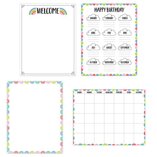 Rainbow Doodles Classroom Essentials 4-Chart Pack Chart Pack