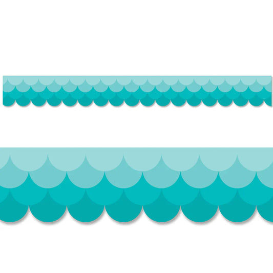 Ombre Turquoise Scallops EZ Border