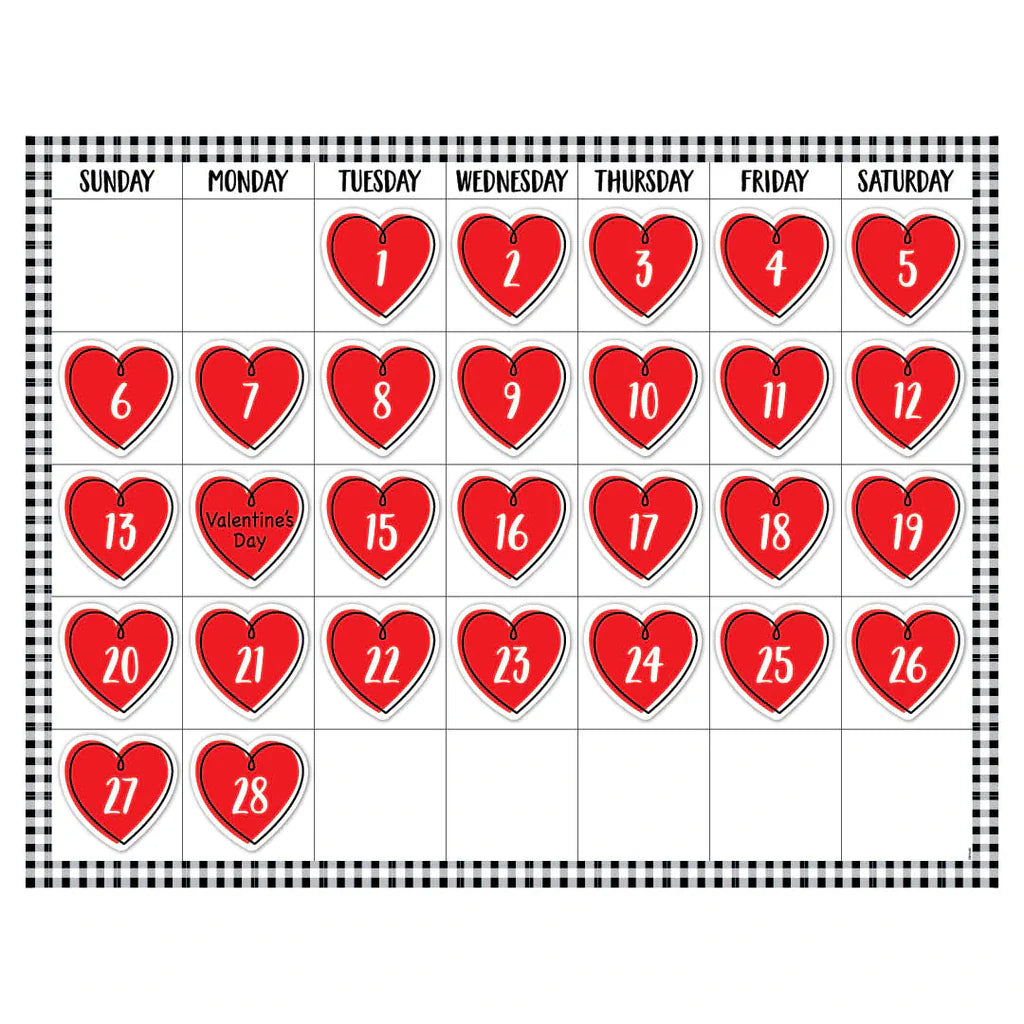 Doodle Hearts Calendar Days (Core Decor)