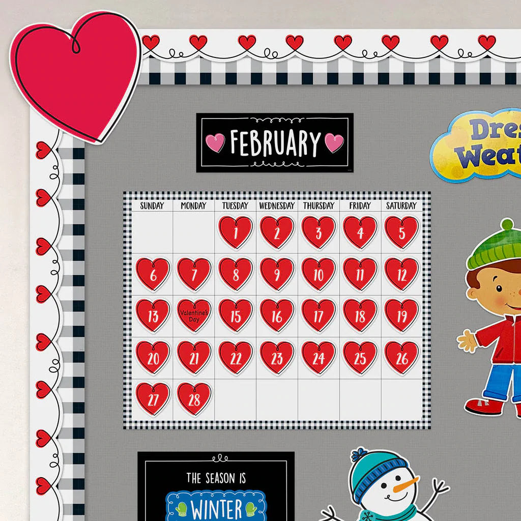 Doodle Hearts Calendar Days (Core Decor)