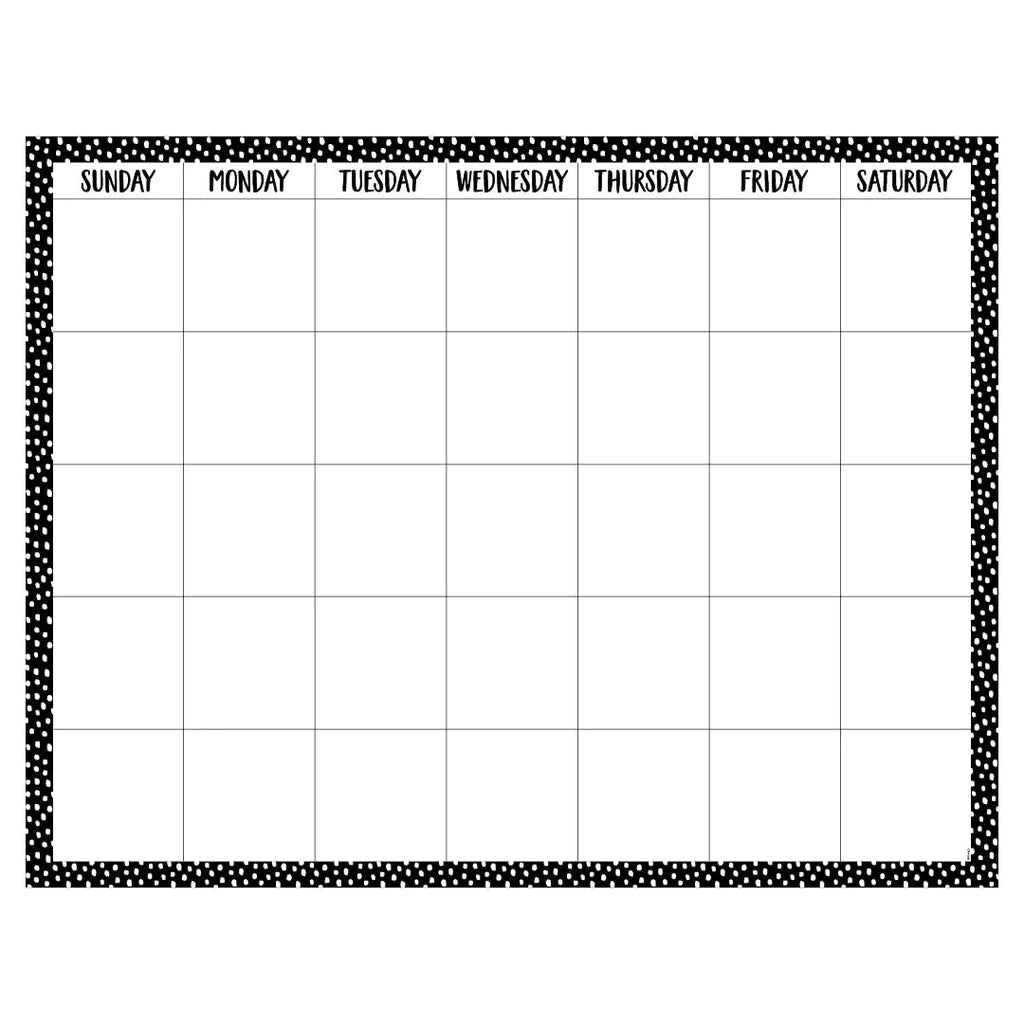 Messy Dots on Black Calendar Chart