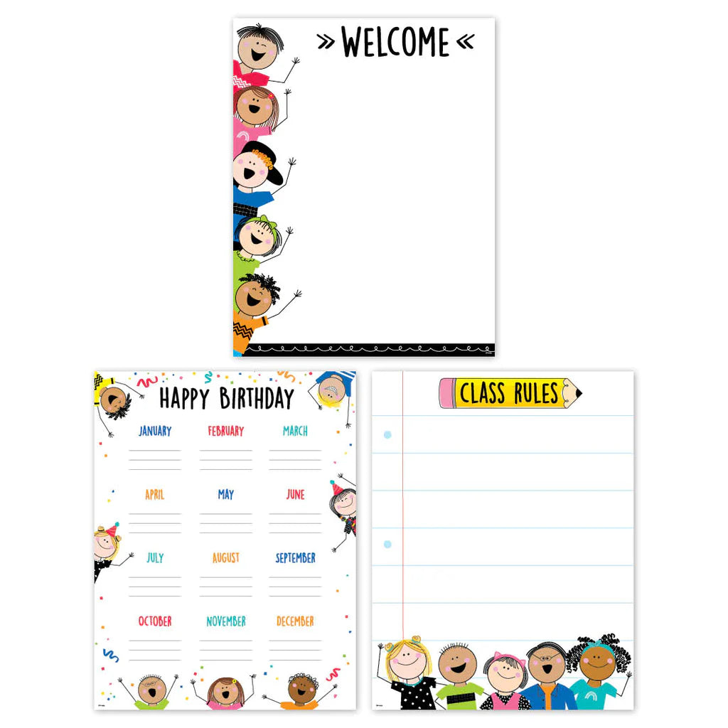 Stick Kids Classroom Essentials 3-Chart Pack