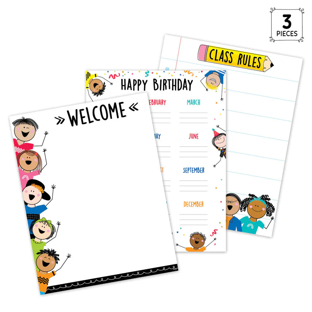 Stick Kids Classroom Essentials 3-Chart Pack