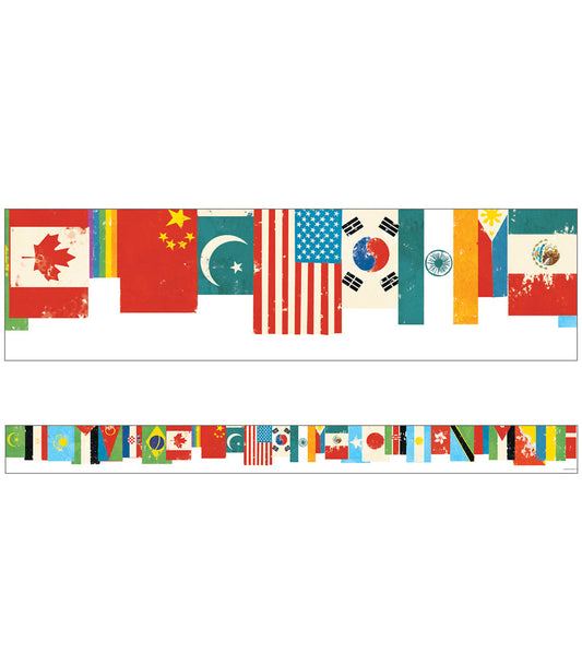 All Are Welcome Flags Straight Borders