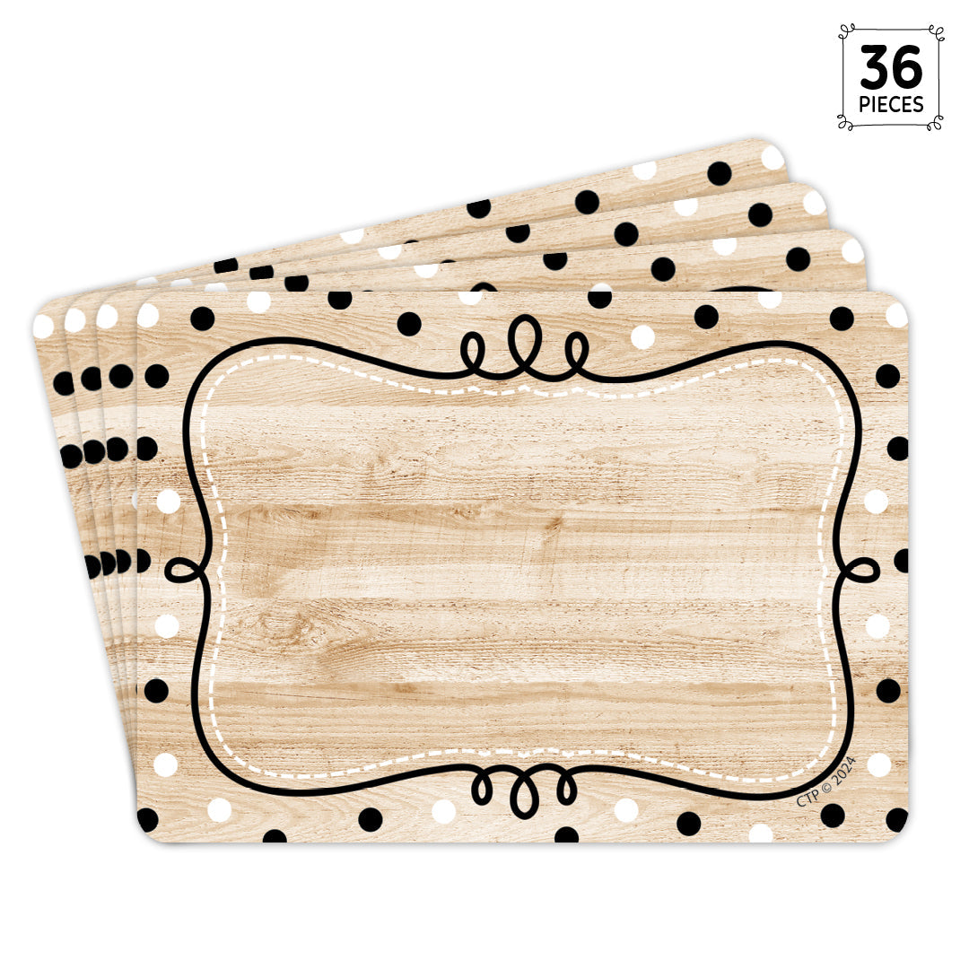 CORE DECOR LOOP-DE-DOTS ON WOOD LABELS