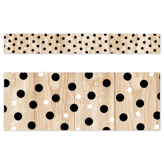 CORE DECOR POLKA DOTS ON WOOD EZ BORDER