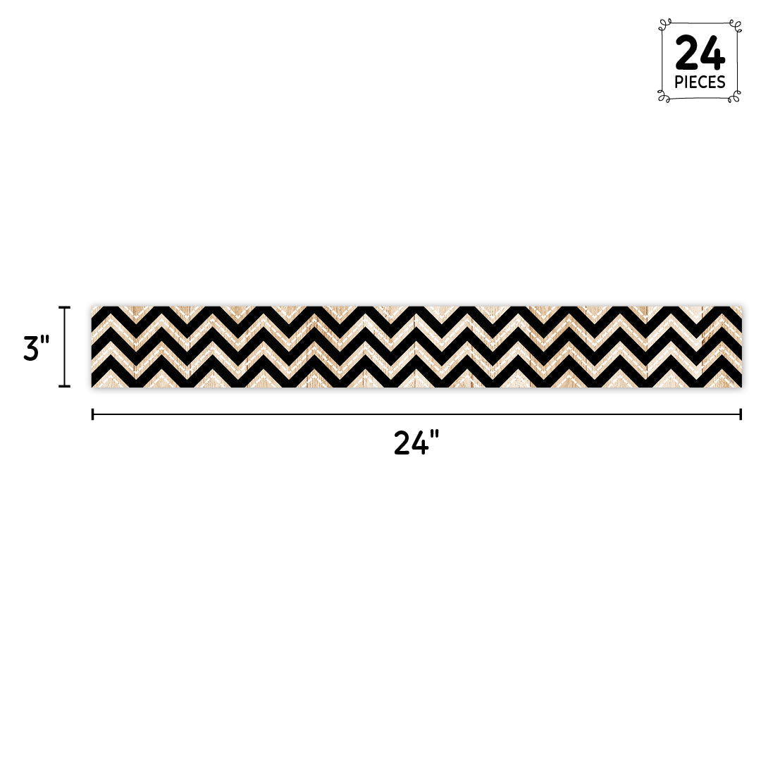 CORE DECOR BLACK AND WOOD CHEVRON EZ BORDER