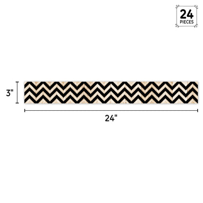 CORE DECOR BLACK AND WOOD CHEVRON EZ BORDER