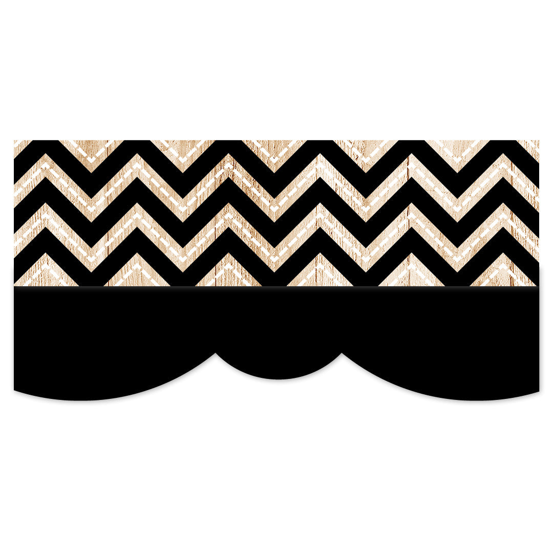 CORE DECOR BLACK AND WOOD CHEVRON EZ BORDER