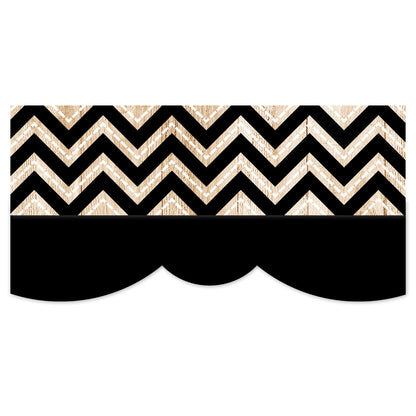 CORE DECOR BLACK AND WOOD CHEVRON EZ BORDER