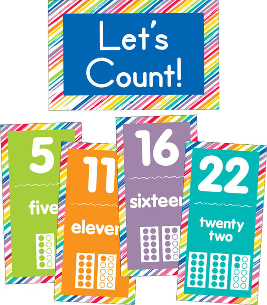 Just Teach Number Cards Bulletin Board Set Grade PK-2