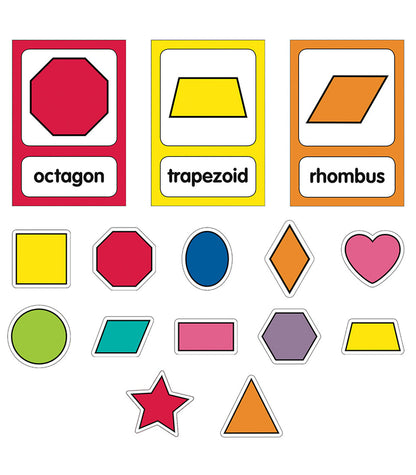 Just Teach Shape Cards Mini Bulletin Board Set Grade PK-2