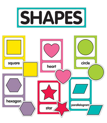 Just Teach Shape Cards Mini Bulletin Board Set Grade PK-2