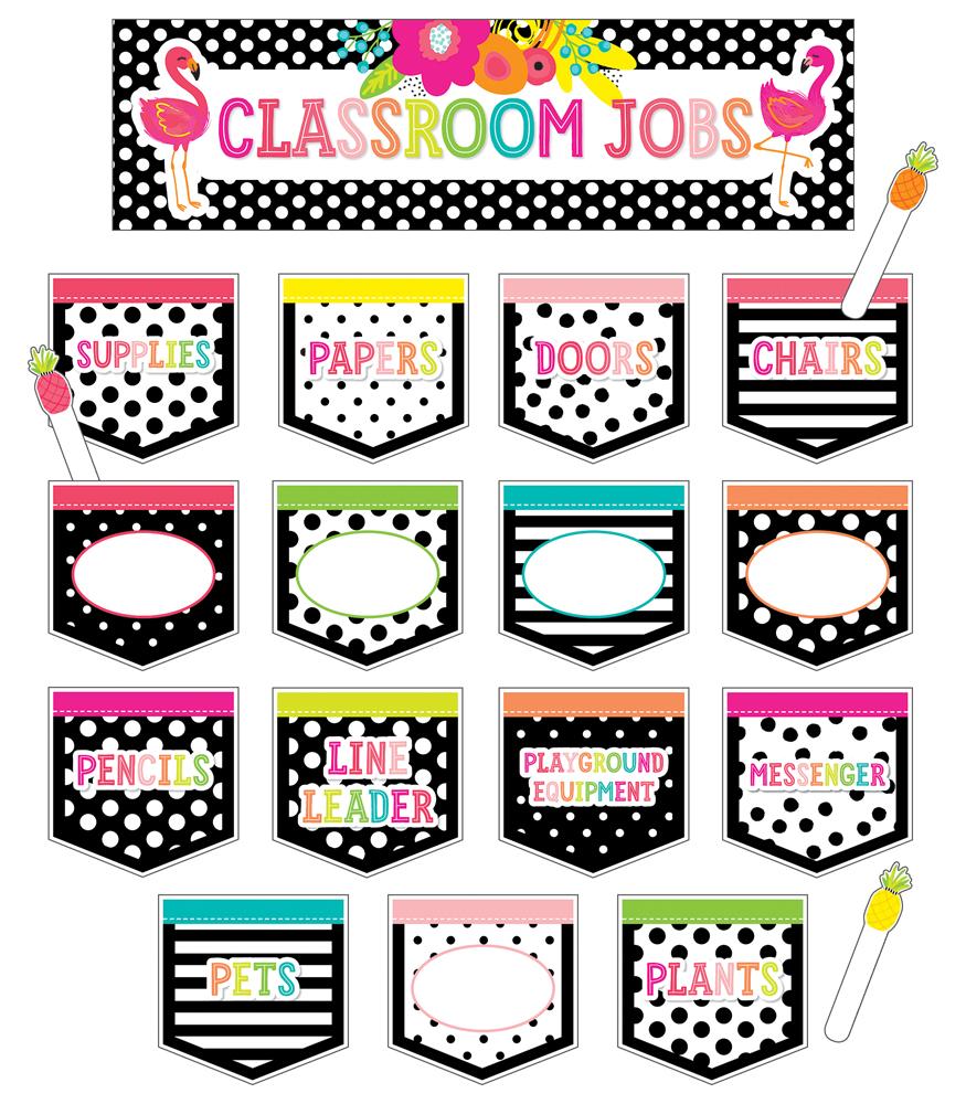 Simply Stylish Tropical Classroom Jobs Mini Bulletin Board Set(C)