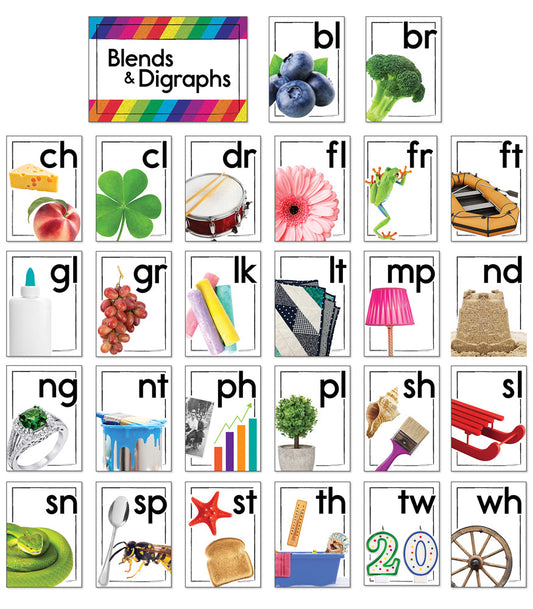 Blends and Digraphs Bulletin Board Set Grade K-2