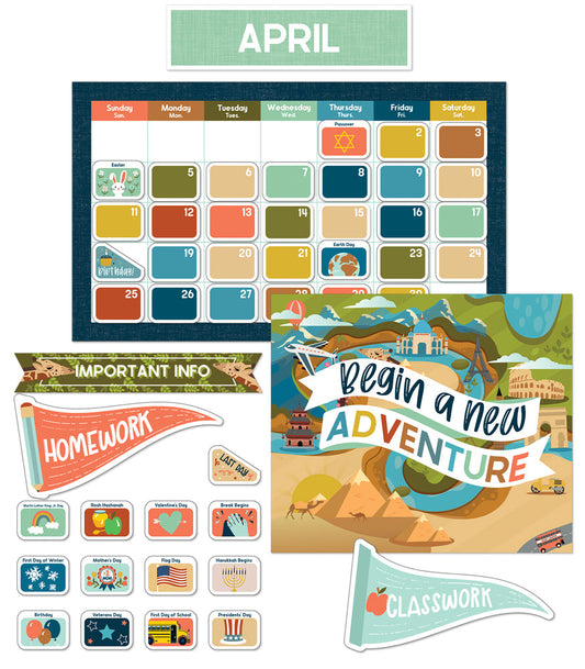 Let's Explore Calendar Bulletin Board Set