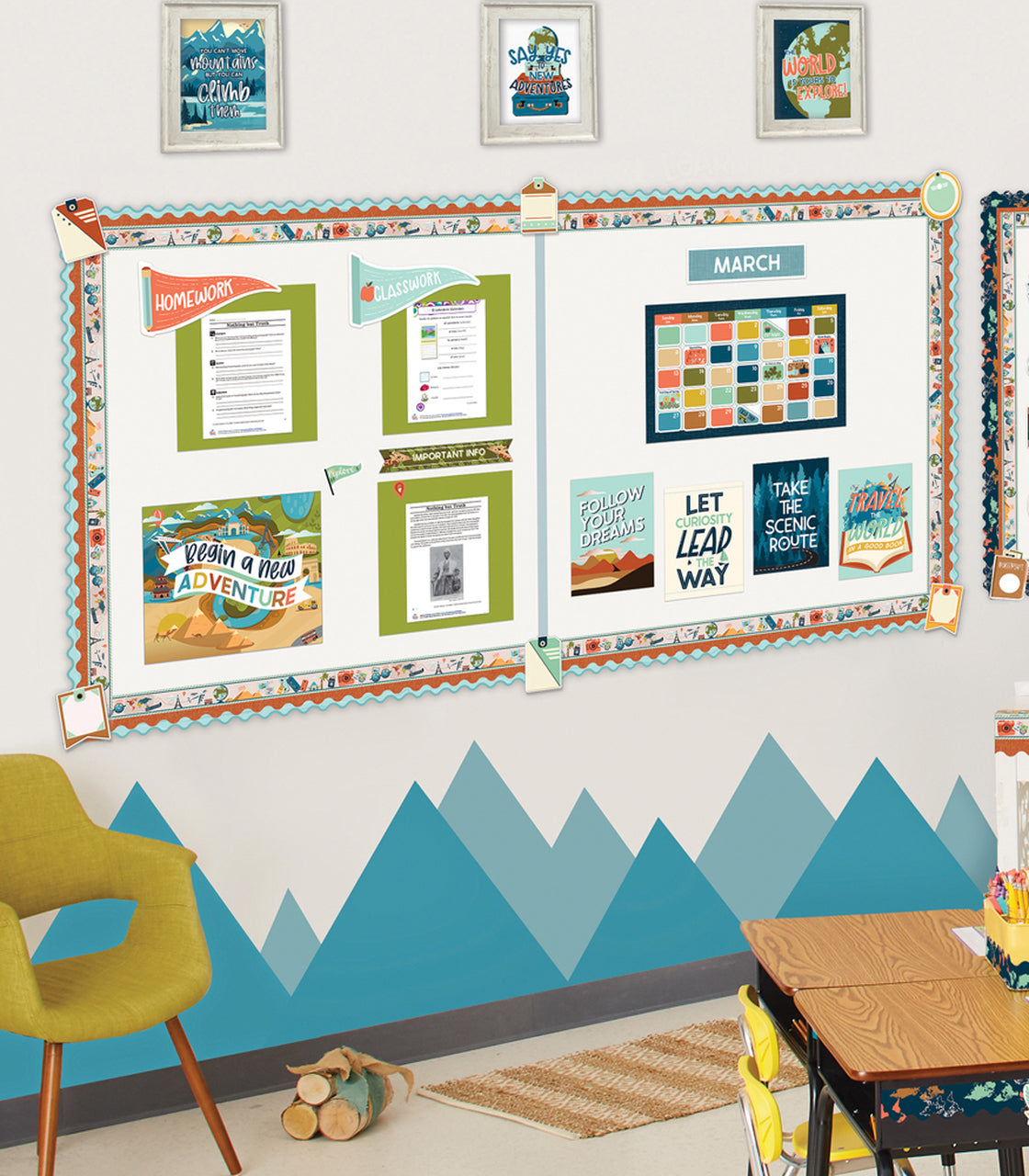 Let's Explore Calendar Bulletin Board Set