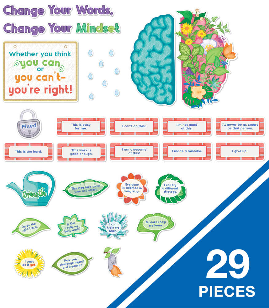 Bloom with a Growth Mindset Bulletin Board Set