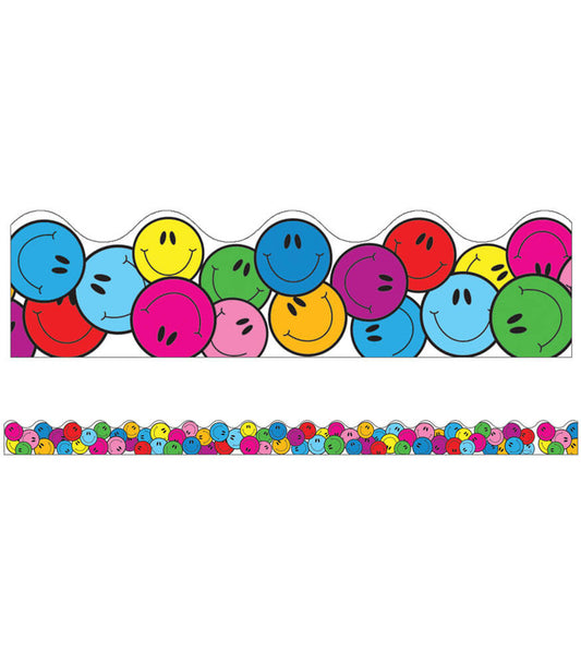 Smiley Faces Scalloped Bulletin Board Borders