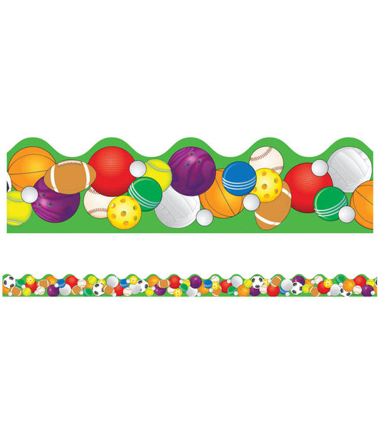 Sports Balls Scalloped Bulletin Board Borders