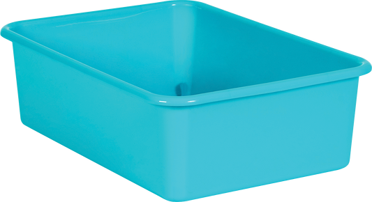 Teal Large Plastic Storage Bin