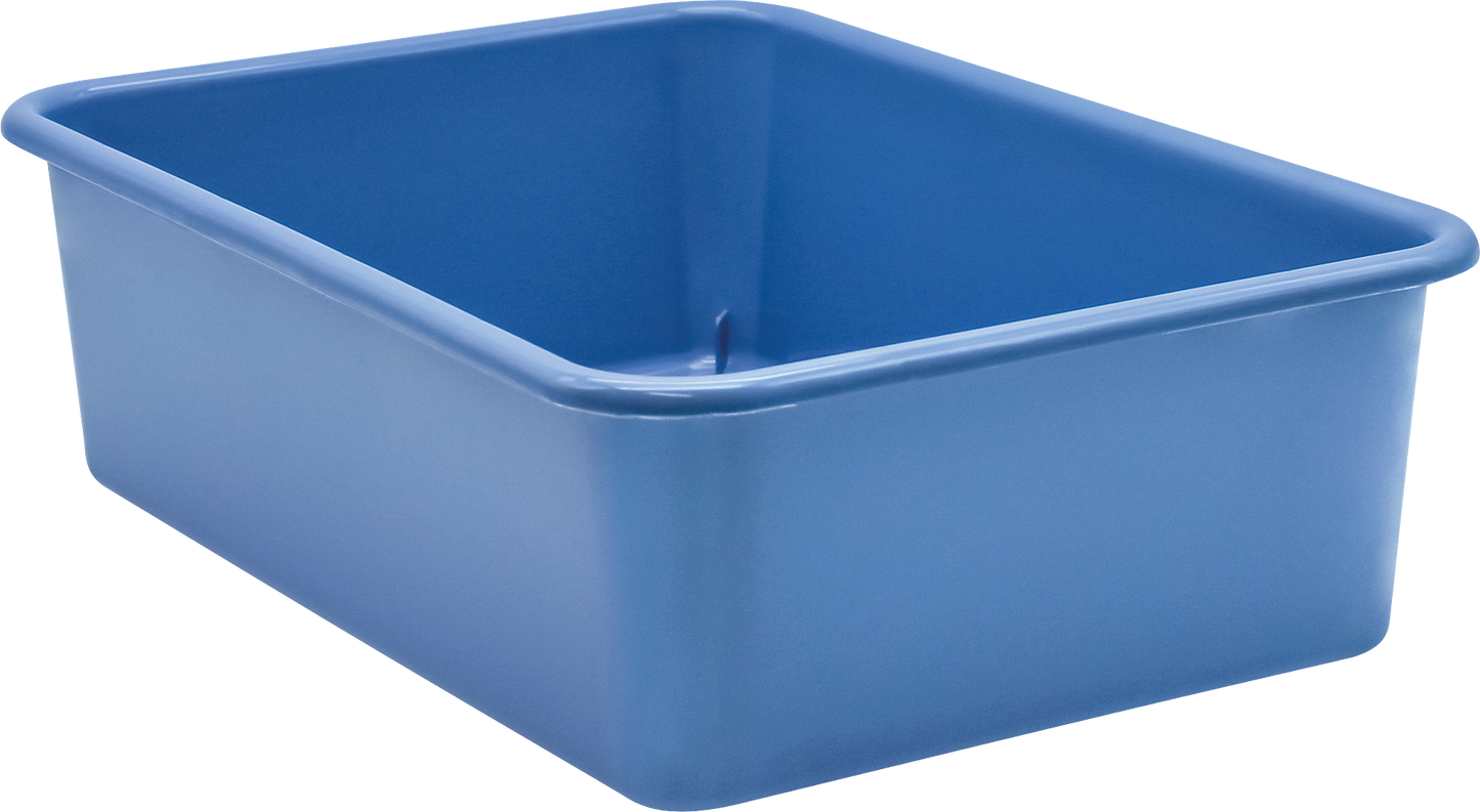 Slate Blue Large Plastic Storage Bin