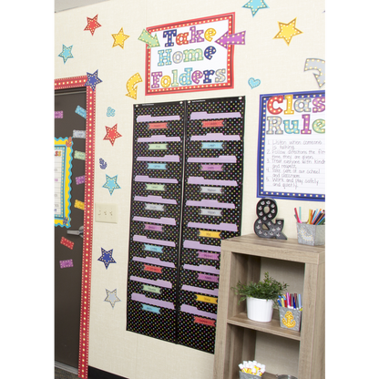 Chalkboard Brights 10 Pocket File Storage Pocket Chart