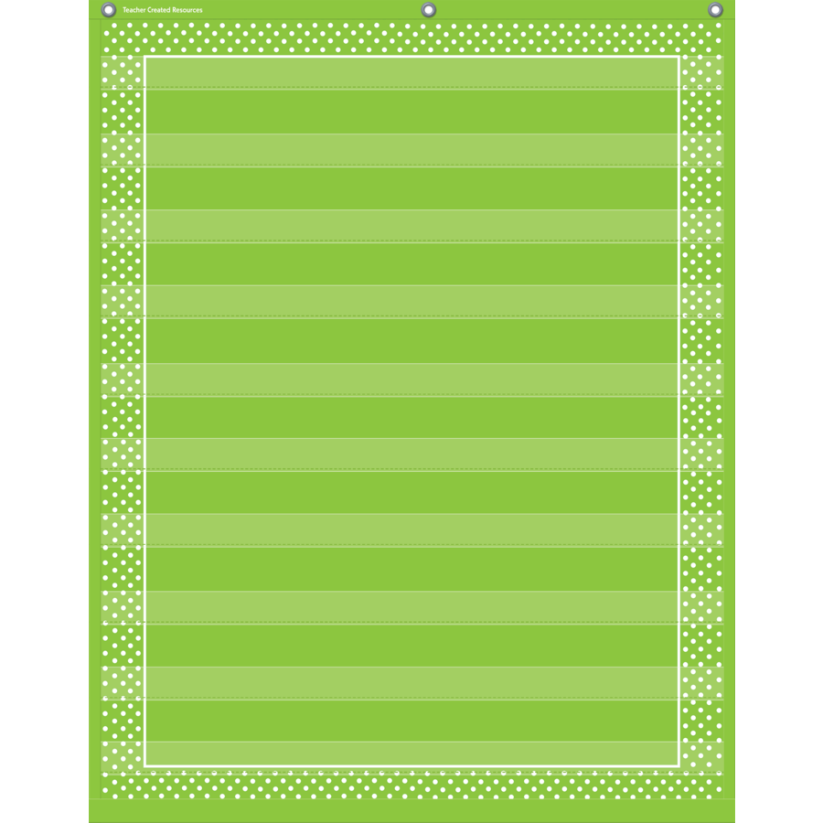 Lime Polka Dots 10 Pocket Chart