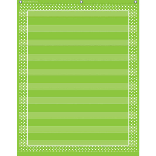 Lime Polka Dots 10 Pocket Chart