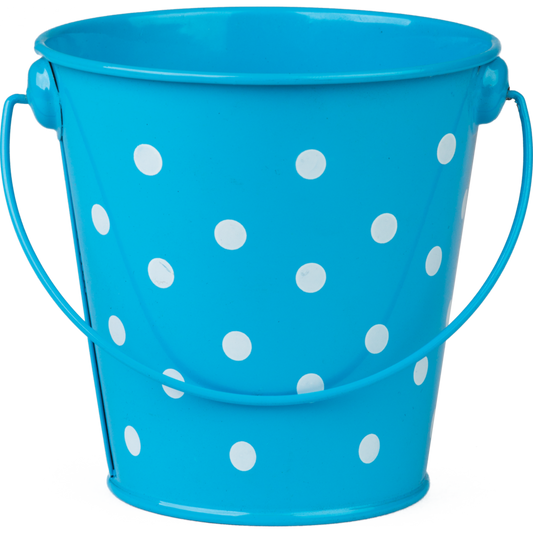 Aqua Polka Dots Bucket
