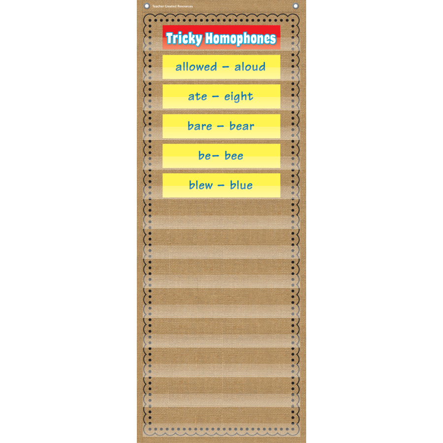 Burlap 14 Pocket Chart (13" x 34")