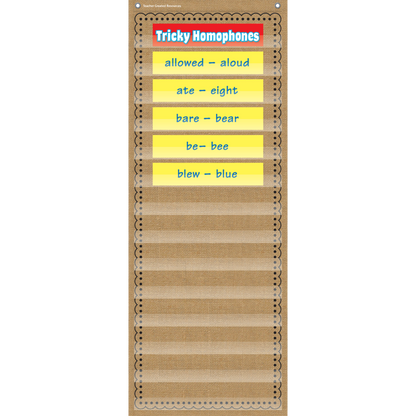 Burlap 14 Pocket Chart (13" x 34")