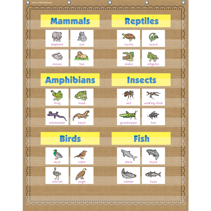 Burlap 10 Pocket Pocket Chart (34" x 44")