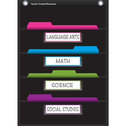 Black 10 Pocket File Storage Pocket Chart