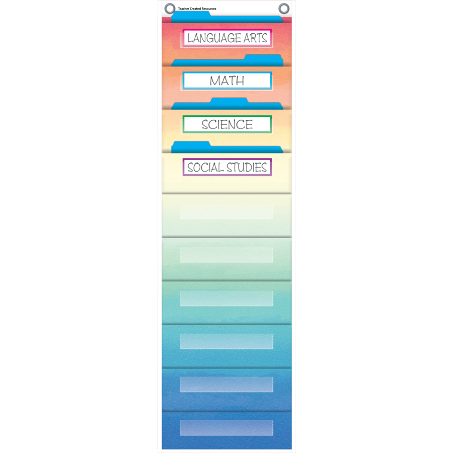 Watercolor 10 Pocket File Storage Pocket Chart (14" x 58")
