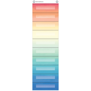 Watercolor 10 Pocket File Storage Pocket Chart (14" x 58")